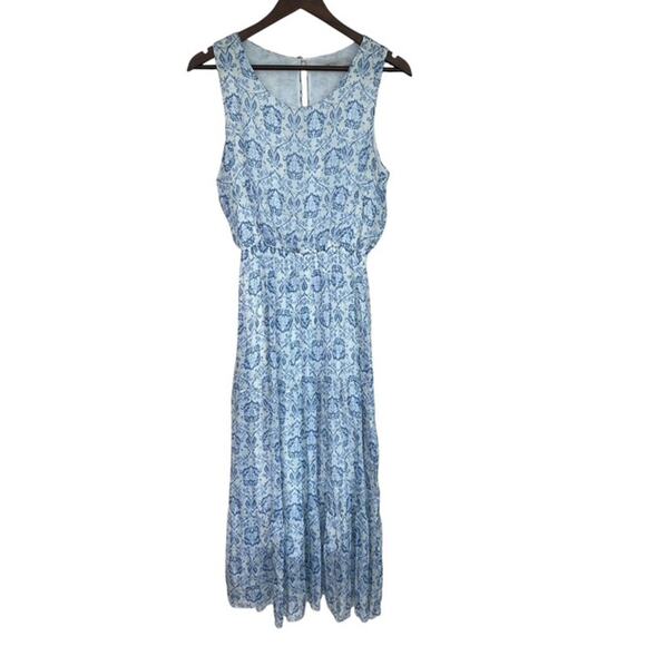 Lara Guidotti Blue, White and Yellow Floral Sleeveless Maxi Dress - Large - Picture 1 of 7